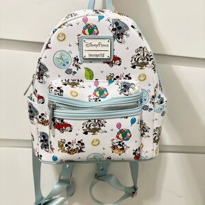 Loungefly Disney Parks Mickey & Minnie Runway Railway Backpack